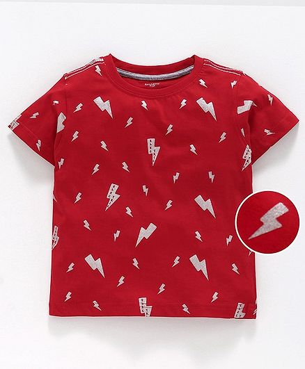 Smarty Half Sleeves Printed Tee - Red