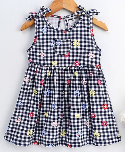 Cucumber Sleeveless Frock Fruit Print - Navy