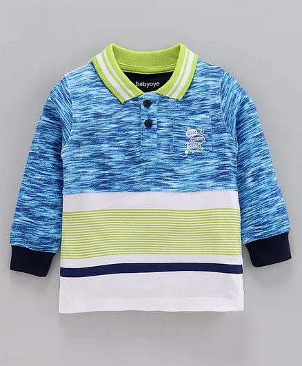 Babyoye Full Sleeves Printed Tee - Blue Green