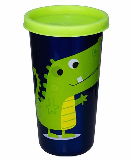 Falcon Steel CN6 Green Glass With Blue Lid - 370 ml