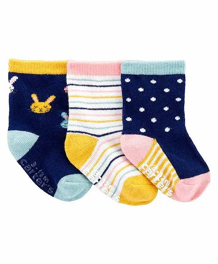 Carter's 3-Pack Bunny Socks - Blue Pink