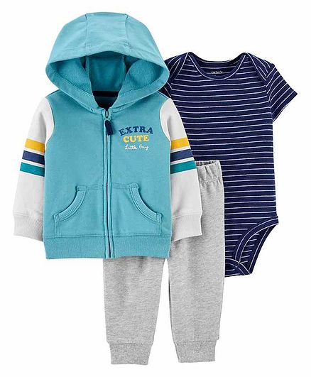 Carter's 3-Piece Striped Little Jacket Set - Blue