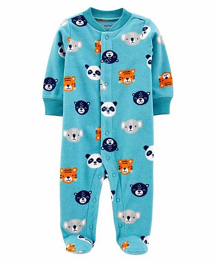 Carter's Animals Snap-Up Fleece Sleep & Play - Blue