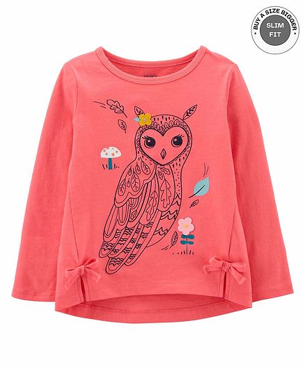 Carter's Owl Jersey Tee - Pink