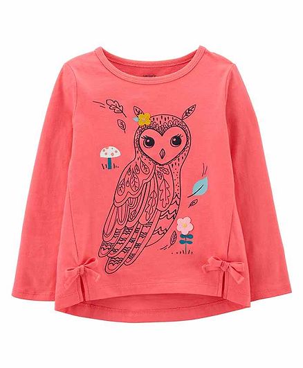 Carter's Owl Jersey Tee - Pink