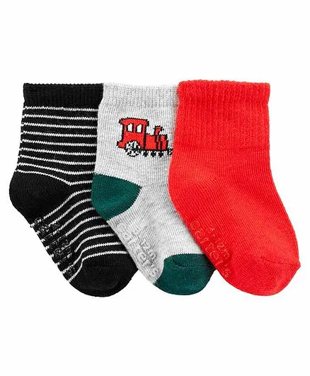 Carter's 3-Pack Socks - Grey Red