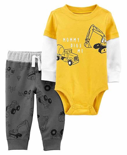 Carter's 2-Piece Construction Bodysuit Pant Set - Yellow & Grey