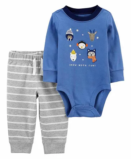 Carter's 2-Piece Winter Animals Bodysuit Pant Set - Blue