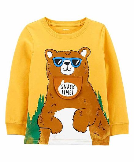 Carter's Bear Peek-A-Boo Snow Yarn Tee - Yellow
