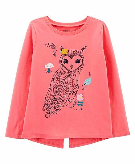 Carter's Owl Jersey Tee - Pink