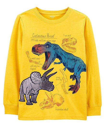 Carter's Dinosaur Snow Yarn Tee - Yellow