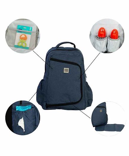 Mee Mee Multi Functional Diaper Bag With Mat - Blue