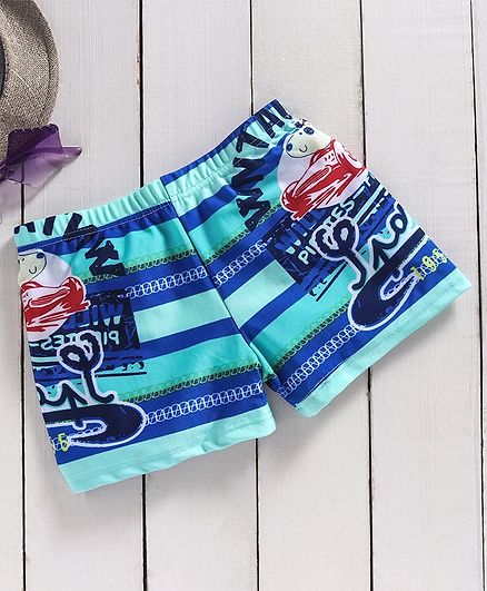 Yellow Bee Striped Trunks - Blue