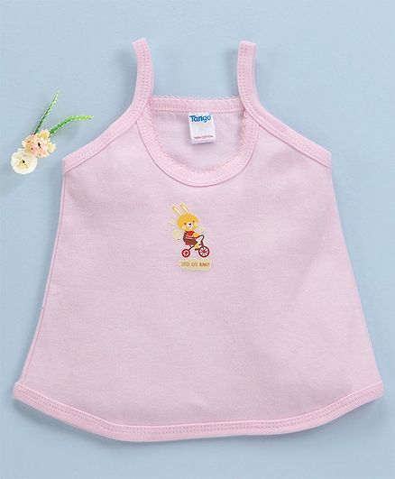 Tango Singlet Cotton Slip Bunny Print - Light Pink
