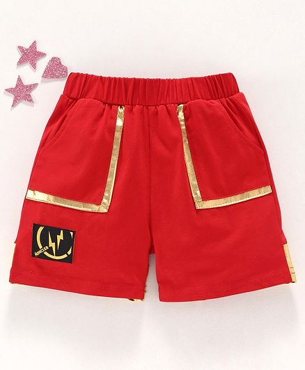 Meng Wa Solid Shorts - Red
