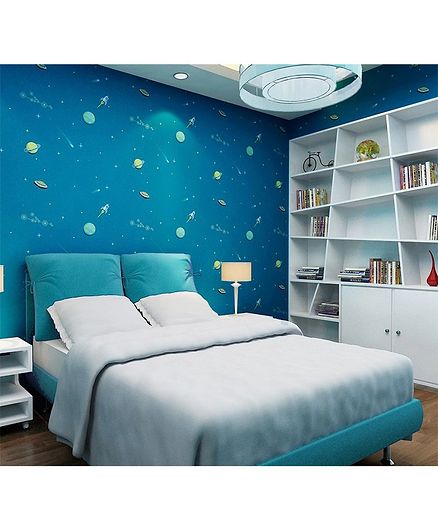 Oren Empower Blue Planet Decorative Wallpaper - Blue