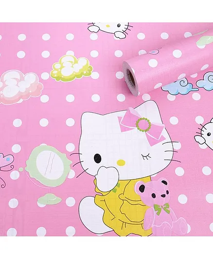 Oren Empower Beautiful Kitty Decorative Wallpaper - Pink