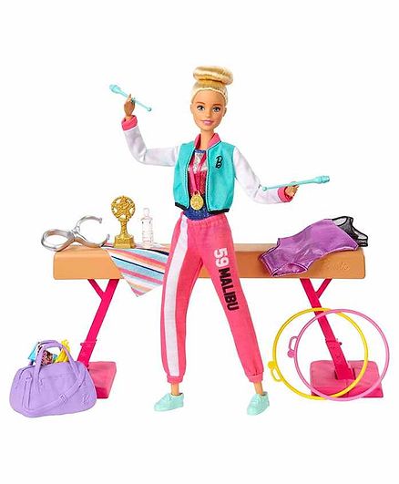 Barbie Gymnastics Playset 12 Pieces - Pink