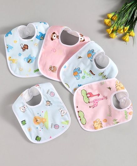 Zoe Cotton Bibs Pack of 5 Multicolor (Print May Vary)