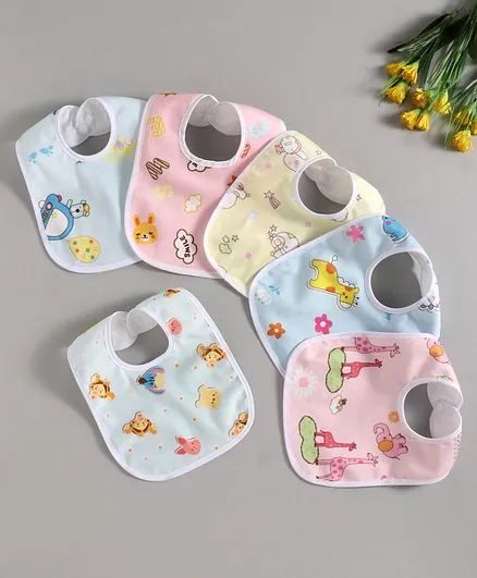 Zoe Cotton Bibs Pack of 5 Multicolor (Print May Vary)