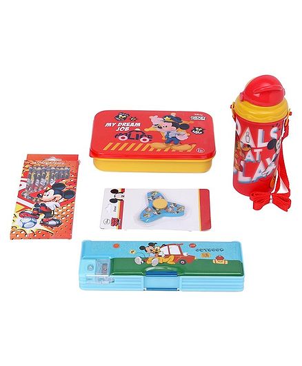 Disney Mickey Mouse and Friends School Kit Pack of 5 - Yellow Red