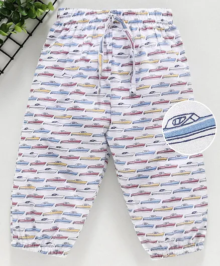 Yiyi Garden Full Length Lounge Pant Ship Print - White