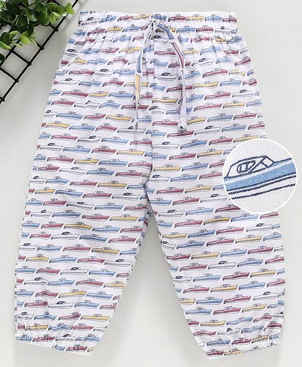 Yiyi Garden Full Length Lounge Pant Ship Print - White