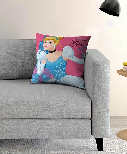 Athom Trendz Disney Princess Cinderella Cushion with Cover - Blue