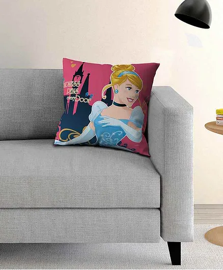 Athom Trendz Disney Princess Cinderella Cushion with Cover - Blue