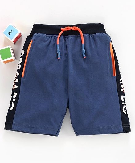 Lazy Bones Shorts Text Print - Blue