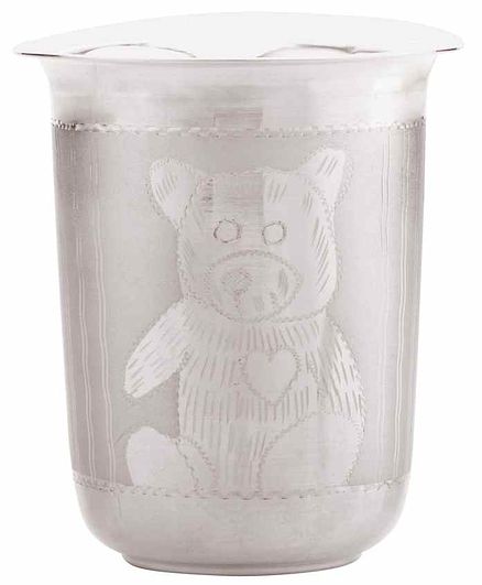 Osasbazaar Sterling Silver Glass With Teddy Bear Print Silver - 110 ml