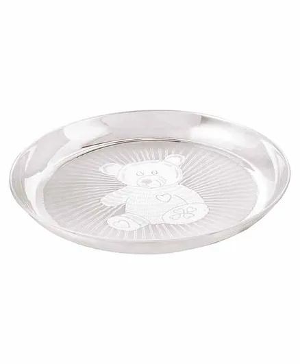 Osasbazaar Sterling Silver Plate With Teddy Bear Design - Silver