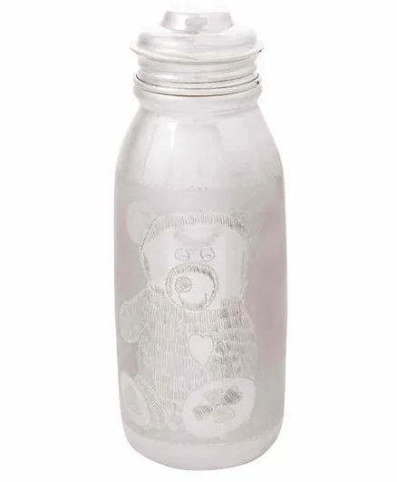 Osasbazaar Sterling Silver Feeding Bottle With Teddy Bear Design in Front - Silver
