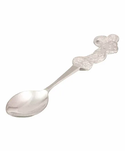 Osasbazaar Sterling Silver Baby Feeder Spoon With Mickey Mouse Design on Top - Silver