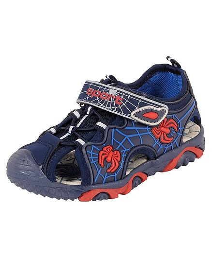Yellow Bee Spider Round Toe Sandals - Blue