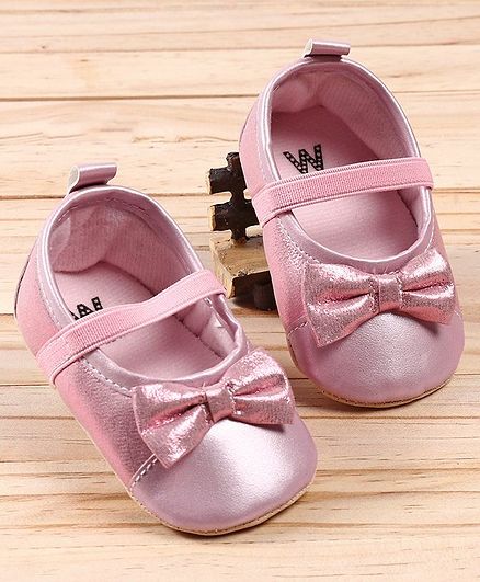 Wonderchild Bow Design Booties - Baby Pink