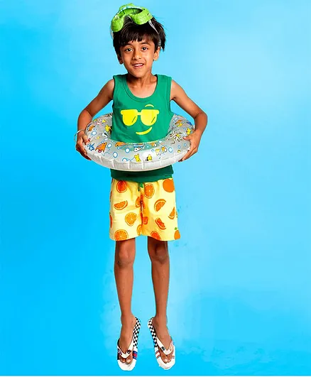 Plan B Sliced Oranges Printed Shorts - Yellow