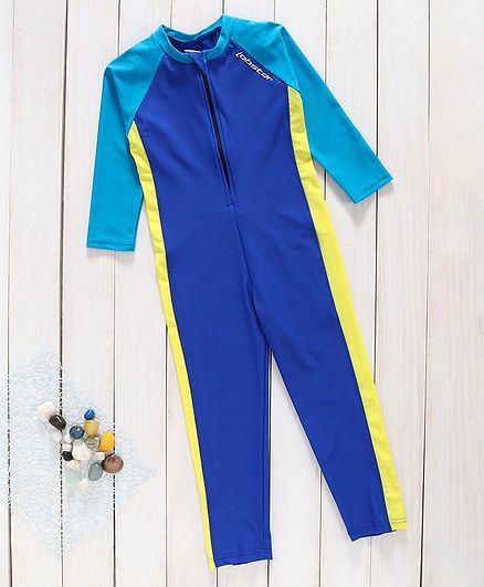 Lobster Full Sleeves Swimsuit - Blue Yellow