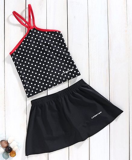 Lobster Singlet Swim Top and Skirt - Black