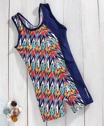 Lobster Sleeveless Legged Swimsuit - Pink Blue