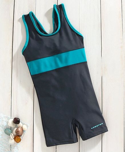 Lobster Sleeveless Legged Swimsuit - Black Sea Green