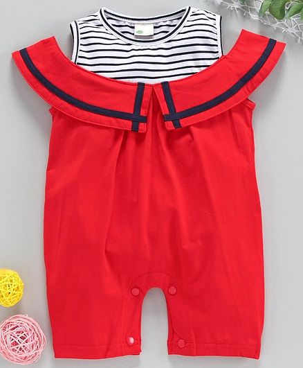 Kookie Kids Cold Shoulder Romper - Red