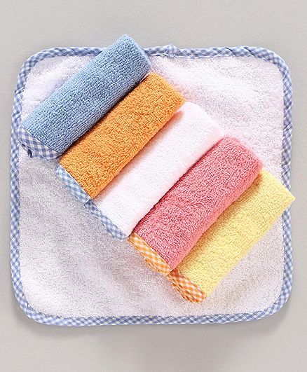 Babyhug Hand & Face Towels Pack of 6 - Multicolor