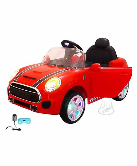 Wheel Power Battery Operated Ride On Mini Cooper Car with Charger - Red