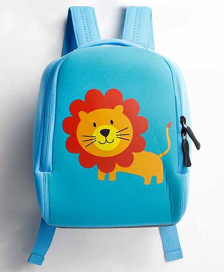 The Mom Store Baby Bag Lion Print Blue - 10 Inches