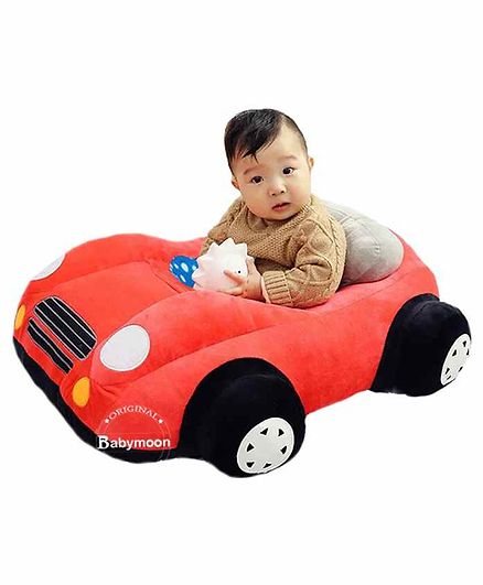 BabyMoon Plush Car Shaped Sofa - Red