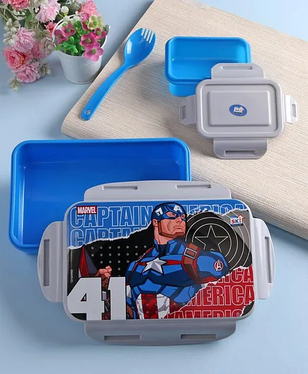 Marvel Lock & Seal Lunch Box Blue & Grey - 800 ml