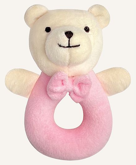Abracadabra Bear Face Rattle Cum Toy - White