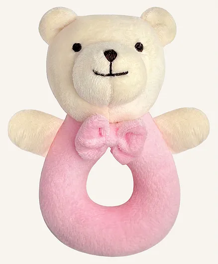 Abracadabra Bear Face Rattle Cum Toy - White