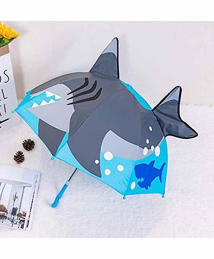 Abracadabra Pop Up Umbrella Shark Print - Grey